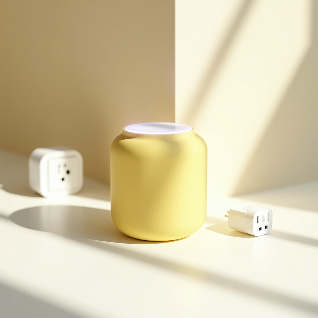 Smart home hub with soft-touch matte design